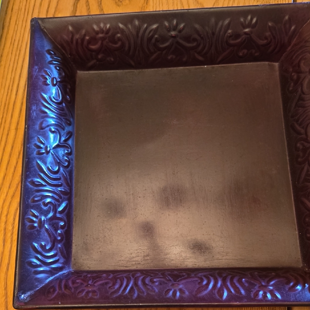 Maroon Decorative Square Plate